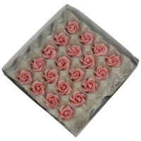 Marzipan roses 5 leaves 35mm 20 pieces, Pink Luxe