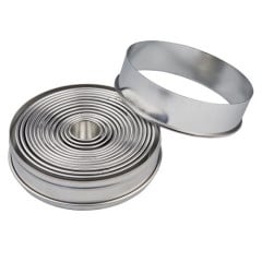 Patisse Cutters Round Smooth Stainless Steel 14 piece set