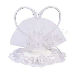 Cake topper Marriage Swans Heart Transparent Plastic 18cm