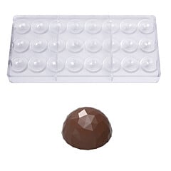 Bonbon mould Chocolate World Half Globe Facet (24x) Ø30x15mm