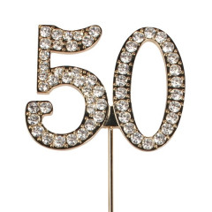 Cake topper Diamond Anniversary Gold #50 45mm