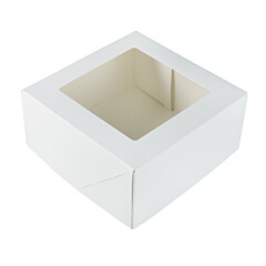 Cake box with window 19x19x9cm. White 50pcs