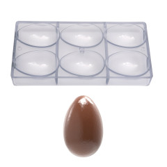 Chocolate Hollow Mold Chocolate World Egg Facet (6x) 86x56x30mm