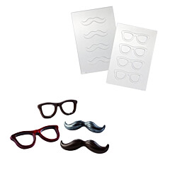 Martellato Chocolate Mould Mustache and Glasses (8x)