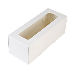 Cake box with window 26x12x7cm. White 50pcs