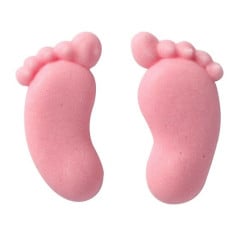 Culpitt Sugar decoration Baby feet pink 100pcs.