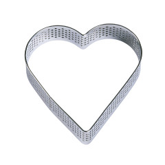 BrandNewCake Cake Ring Stainless Steel Heart Perforated 8x7.7x2cm
