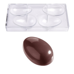 Chocolate Hollow Mold Chocolate World Smooth Egg (4x) 100x65x35mm