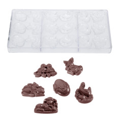 Chocolate mould Chocolate World Easter garnish 6 Fig (18x)