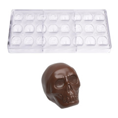 Bonbon mould Chocolate World Skull (24x) 26x19x27mm