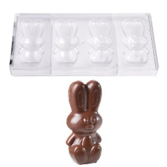Chocolate mould Chocolate World Rabbit (2x) 99,5mm