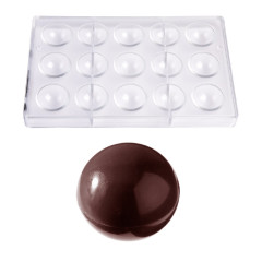 Bonbon mould Chocolate World Half Globe (15x) Ø38x19mm