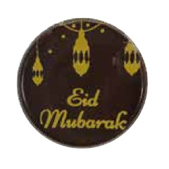 Chocolate decoration Eid Mubarak Round Ø3.5cm 48pcs.