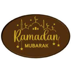 Chocolate Decoration Ramadan Mubarak Oval 3.4x5.5cm 30pcs.