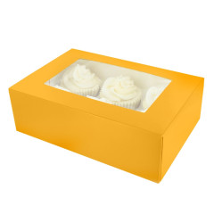 Culpitt Cupcake Box 6/12 Yellow (tray window) 20pcs.