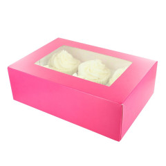 Culpitt Cupcake Box 6/12 Pink (tray window) 20pcs.
