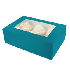 Culpitt Cupcake Box 6/12 Teal (tray window) 20pcs.