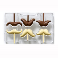 Chocolate mould Mustache (6x) 4-6.5 cm