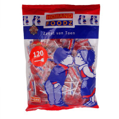 Holland Foodz Heart Lollipops Red 120pcs