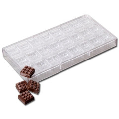 Chocolate mould Chocolate World Lego block (24x) 2.7x2.7x1.2 cm