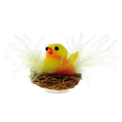 Plush Decoration Chick in Nest 3cm 24pcs.