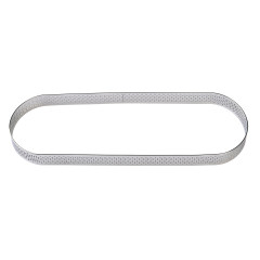 BrandNewCake Cake Ring Stainless Steel Oval Perforated 27x8x2cm