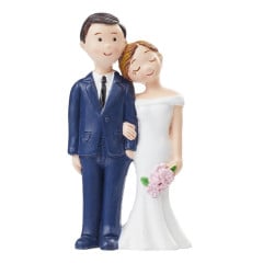 Cake topper Bridal Couple Arm in Arm Polystone 8cm