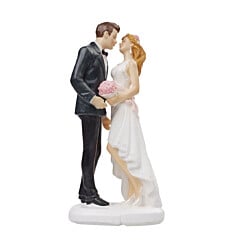 Cake topper Bridal Couple Kissing Polystone 12cm
