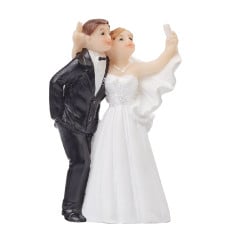 Cake topper Bridal Couple Polystone Selfie 7cm