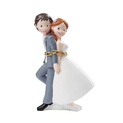 Cake topper Bridal Couple Chained Polystone 15cm