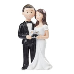 Cake topper Silver Wedding Couple 25 Years Polystone 8.2cm