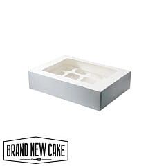 Cupcake Box 12 White (incl. tray with window) 25pcs.