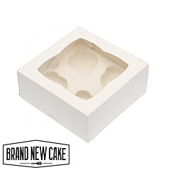 Cupcake Box 4 White (incl. tray with window) 25pcs.