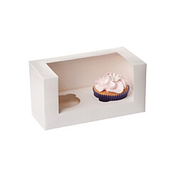 HoM Cupcake Box 2 White (incl. tray with window) 100pcs.
