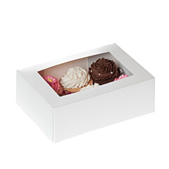 HoM Cupcake Box 6 White (incl. tray with window) 100pcs.