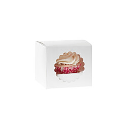 HoM Cupcake Box 1 White (incl. tray with window) 100pcs.