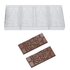 Chocolate mould Chocolate World Tablet It's a Boy/Girl (4x)