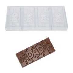Chocolate mould Chocolate World Tablet Best Dad (4x) 118x50mm