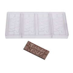 Chocolate mould Chocolate World Tablet Thank You (4x) 118x50mm
