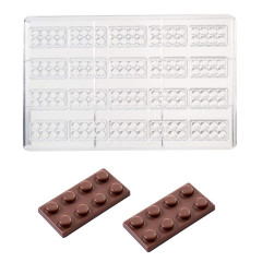 Martellato Chocolate mould Lego block small (20x) 4.5x2.3x0.6cm
