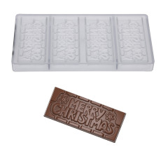 Chocolate mould Chocolate World Tablet Merry Christmas (4x)