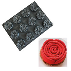 Pavoni Silicone Mould Roses Ø78x26mm (12) 40x30cm