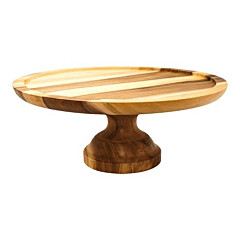 Cake Plate Wood Turnable Ø33x13cm