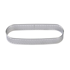 BrandNewCake Cake Ring Stainless Steel Oval Perforated 12x3.5x2cm
