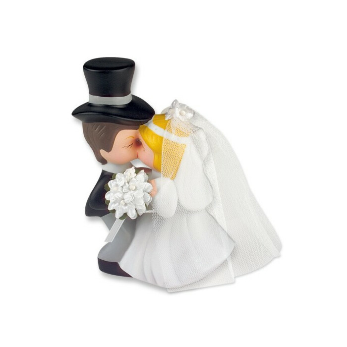 Cake topper Bridal Couple Kissing Porcelain 14cm**