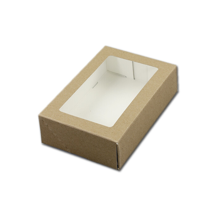 Cake box with window 19x12.5x5cm. Kraft 3pcs