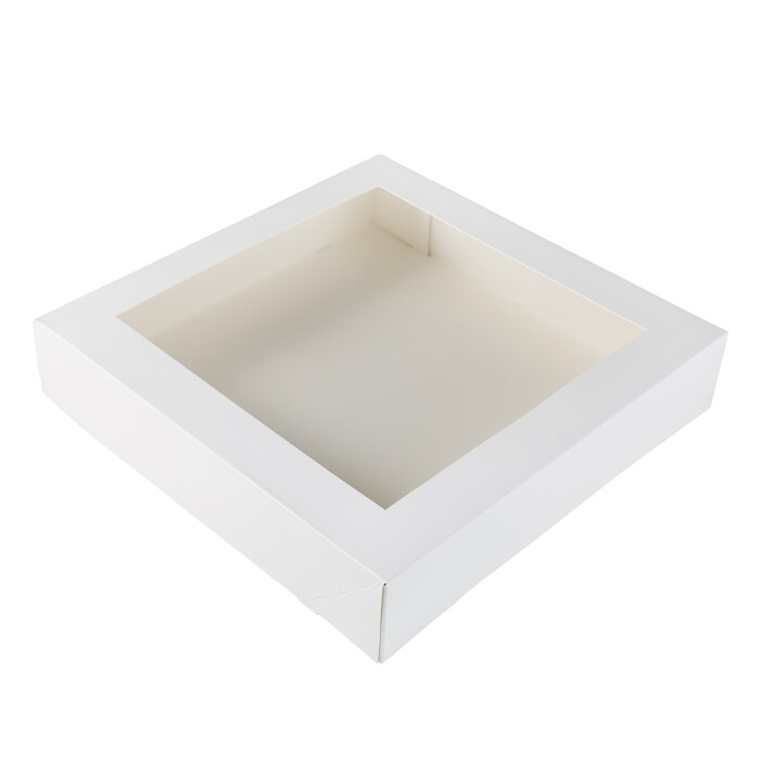 Cake box with window 30x30x6cm. White 3pcs