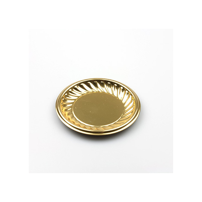 Cake dish plastic Round-Ribbed Gold Ø86mm