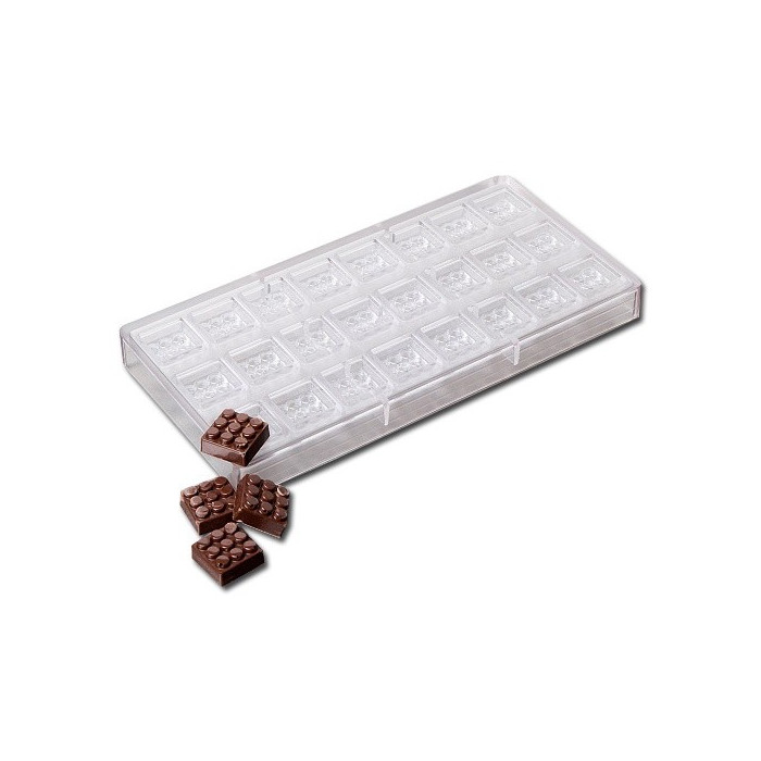 Chocolate mould Chocolate World block (24x) 2.7x2.7x1.2 cm