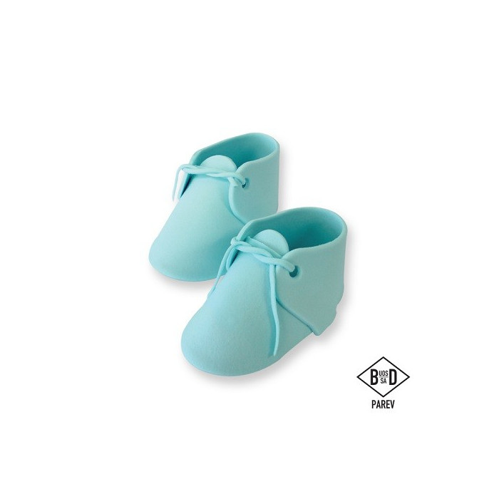 PME Sugar decoration Baby shoe Blue 2 pcs. 11x5cm